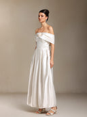 Oly Bare shoulders Flower Straight cylinder maxi formal dress