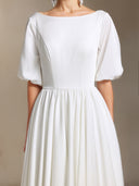 Halli Backless Mid-length sleeves Trailing maxi wedding dress