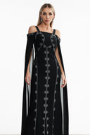 Dizzt Rhinestone Bandage Maxi Dress