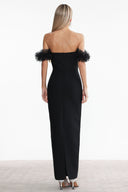 Sarna Off Shoulder Rhinestone Bandage Maxi Dress