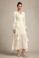 Doma Long Sleeves Folds Maxi Dress