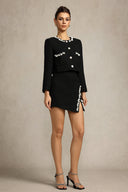 Wola Long Sleeves Pearl Top And Skirt Two-Piece Set
