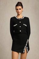 Wola Long Sleeves Pearl Top And Skirt Two-Piece Set