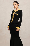Rumi Round Neck Long Sleeves Fishtail Maxi Dress