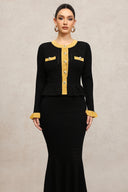 Rumi Round Neck Long Sleeves Fishtail Maxi Dress