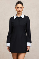 Kavasa Long Sleeves False Two-Piece Mini Dress