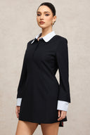 Kavasa Long Sleeves False Two-Piece Mini Dress