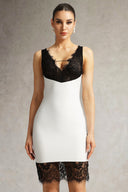 Vocca V-Neck Lace Mini Dress