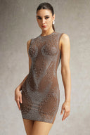 Winifred Sleeveless Rhinestone Mini Dress