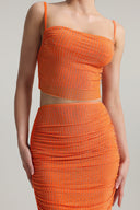 Rina Sleeveless Rhinestone Two Piece Set