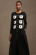 Natalya Elegant Tailored Round Neck Long Sleeve Woven Maxi Dress
