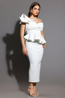 Luysa One Shoulder Asymmetry Midi Set