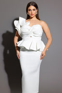 Luysa One Shoulder Asymmetry Midi Set