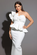 Luysa One Shoulder Asymmetry Midi Set