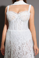 Junya Lace Corset Sleeveless Midi Dress