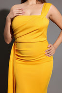 Olapa One Shoulder Slit Maxi Dress