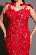 Teela Bows Lace Sleeveless Maxi Dress