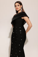 Ninon One Shoulder Sleeveless Diamond Bandage Maxi Dress