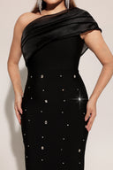 Ninon One Shoulder Sleeveless Diamond Bandage Maxi Dress