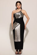 Roanna One Shoulder Sleeveless Tassels Bandage Maxi Dress