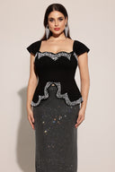 Vercia Off-The-Shoulder Diamond Bandage Maxi Dress