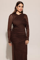 Yvaine Long Sleeve Fold Maxi Dress