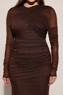 Yvaine Long Sleeve Fold Maxi Dress