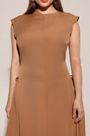 Paca Choker Sleeveless Khaki Maxi Dress