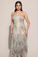 Wola Halter Printed Sequin Maxi Dress