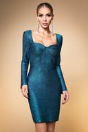 Gani Classic Contour Long Sleeve Bandage Maxi Dress