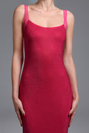 Pillose Diamond Backless Rose Pink Maxi Dress