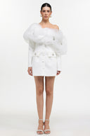 Fagaro Romantic Tailored Long Sleeve Tulle Woven Blazer Dress