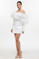 Fagaro Romantic Tailored Long Sleeve Tulle Woven Blazer Dress