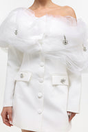Fagaro Romantic Tailored Long Sleeve Tulle Woven Blazer Dress