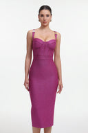 Ziriy Sleeveless V-Neck Bandage Purple Maxi Dress