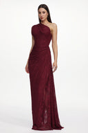 Finch Romantic Contour Sleeveless Ruched Lace Knit Maxi Dress