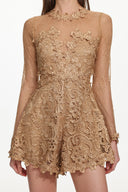 Willa Elegant Contour Long Sleeve Lace Romper