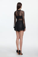 Willa Elegant Contour Long Sleeve Lace Romper