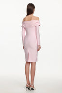 Samantha Romantic Contour Long Sleeve Floral Bandage Midi Dress