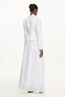 Sophiess Elegant Tailored Long Sleeve Floral Embroidered Top and Skirt Set