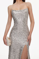 Fagra Glamorous Contour Sleeveless High Slit Sequin Maxi Dress