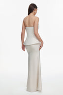 Gayu Elegant Tailored Strapless Woven Top and Skirt Set