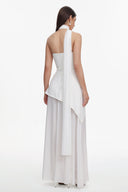 Kater Elegant Tailored Strapless Woven Mesh Maxi Dress