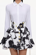 Eithne Long Sleeve Printing Mini Two-Piece Set