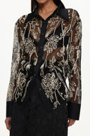 Wilma Elegant Tailored Woven Top And Skirt Set