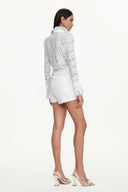 Keaton Chic Contour Long Sleeve Lace Woven Top And Skirt Set