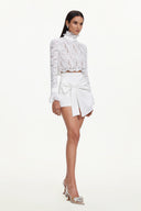 Keaton Chic Contour Long Sleeve Lace Woven Top And Skirt Set