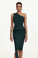 Novah Classic Contour One Shoulder Bandage Midi Dress