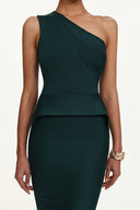 Novah Classic Contour One Shoulder Bandage Midi Dress