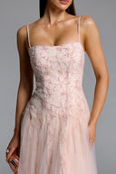 Kamo Romantic Flowy Sleeveless Floral Tulle Maxi Dress